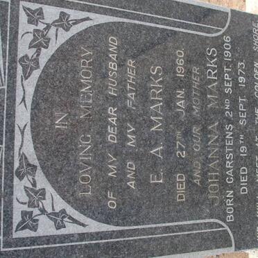MARKS E.A. -1960 &amp; Johanna CARSTENS 1906-1973