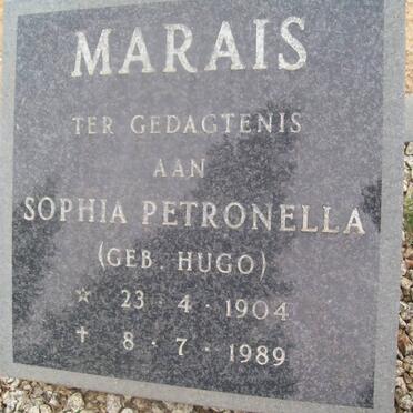 MARIAS Sophia Petronella nee HUGO 1904-1989