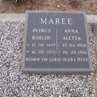 MAREE Petrus Roelof 1897-1972 &amp; Anna Aletta 1906-1986