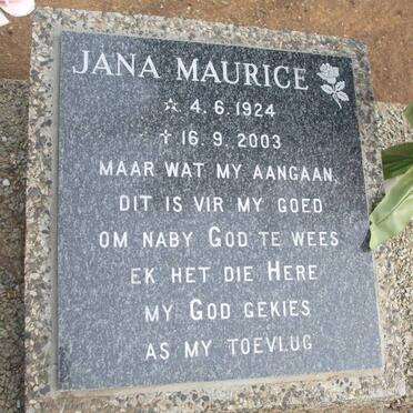 MAURICE Jana 1924-2003