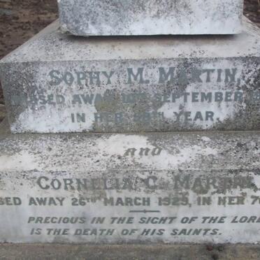 MARTIN Sophy M. -1922 :: MARTIN Cornelia C. -1929