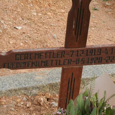 METTLER Gert 1919-2004 &amp; Fredrieka 1920-2007