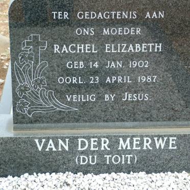MERWE Rachel Elizabeth, van der nee DU TOIT 1902-1987