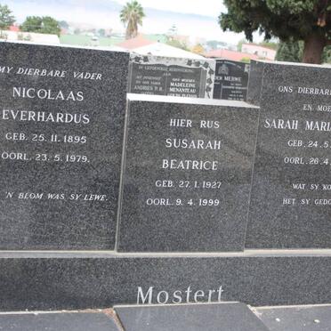 MOSTERT Nicolaas Everhardus 1895-1979 &amp; Sarah Maria STEYN 1888-1960 :: MOSTERT Susarah Beatrice 1927-1999