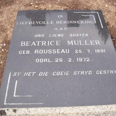 MULLER Beatrice nee ROUSSEAU 1891-1972