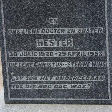 NIEKERK Hester, van 1928-1953