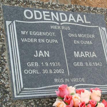 ODENDAAL Jan 1936-2002 &amp; Maria 1942-