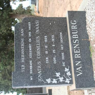 RENSBURG Ignatius Cornelius, van 1928-1973 