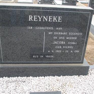 REYNEKE Jacoba nee FOURIE 1922-1981