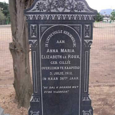 ROUX Anna Maria Elizabeth nee CILLIE -1912