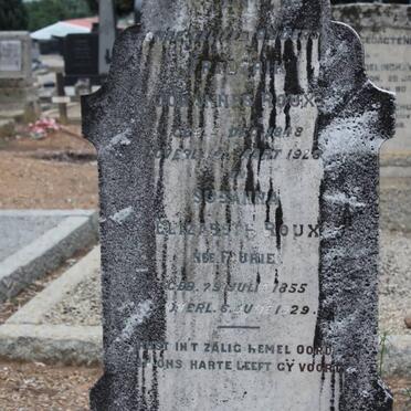 ROUX Johannes 1848-1926 &amp; Susanna Elizabeth FOURIE 1855-1929