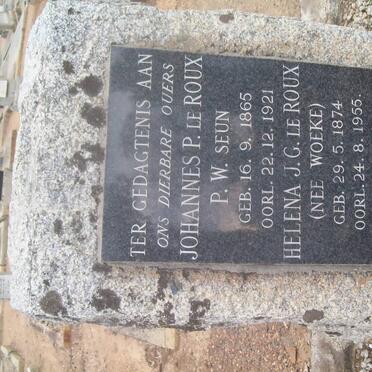 ROUX Johannes P., Le 1865-1921 &amp; Helena J.G. WOEKE 1874-1955