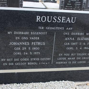 ROUSSEAU Johannes Petrus 1900-1975 &amp; Anna Elizabeth SMIT 1902-1984