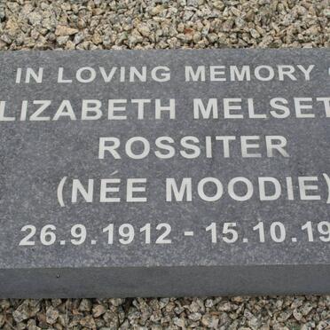 ROSSITER Elizabeth Melsetter nee MOODIE 1912-1993