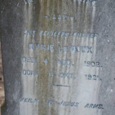 ROUX Rykie, le 1902-1921