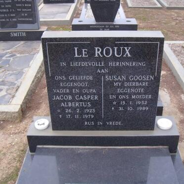 ROUX Jacob Casper Albertus, le 1923-1979 :: LE ROUX Susan GOOSEN 1952-1989