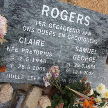 ROGERS Samuel George 1935-2007 &amp; Claire PRETORIUS 1940-2009