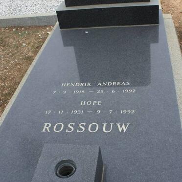 ROSSOUW Hendrik Andreas 1918-1992 :: ROSSOUW Hope 1931-1992