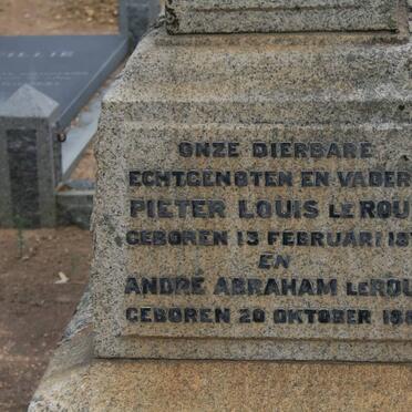 ROUX Pieter Louis, le 1879-1918 :: LE ROUX André Abraham 1882-1918