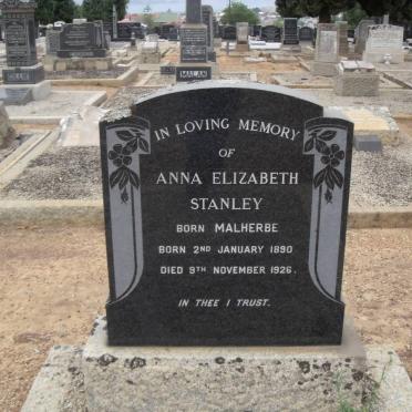 STANLEY Anna Elizabeth nee MALHERBE 1890-1926