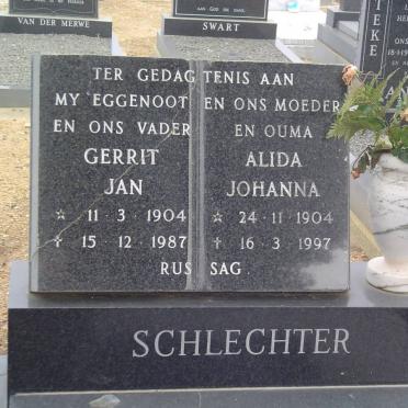SCHLECHTER Gerrit Jan 1904-1987 &amp; Alida Johanna 1904-1997