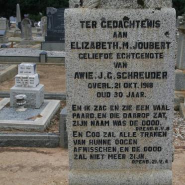 SCHREUDER Elizabeth M. nee JOUBERT -1918