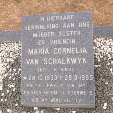 SCHALKWYK Maria Cornelia, van  nee LE ROUX, van 1933-1995