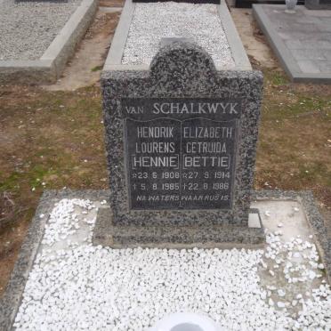 SCHALKWYK Hendrik Lourens, van 1908-1985 &amp; Elizabeth Getruida 1914-1986
