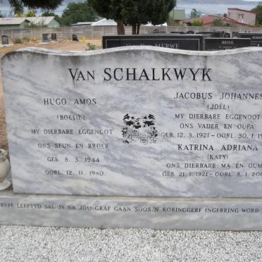 SCHALKWYK Jacobus Johannes, van 1921-1985 &amp; Katrina Adriana 1921-2005 :: VAN SCHALKWYK Hugo Amos 1944-1980