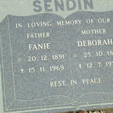 SENDIN Fanie 1891-1969 &amp; Deborah 1895-1970