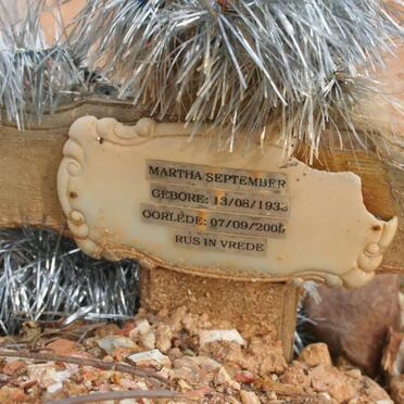 SEPTEMBER Martha 1933-2005