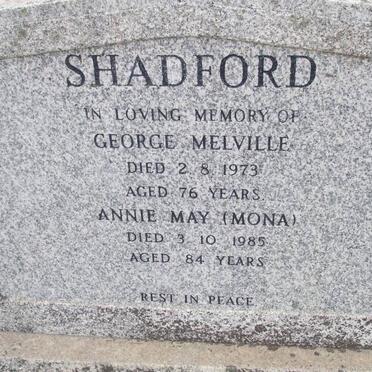 SHADFORD George Melville -1973 &amp; Annie May -1985