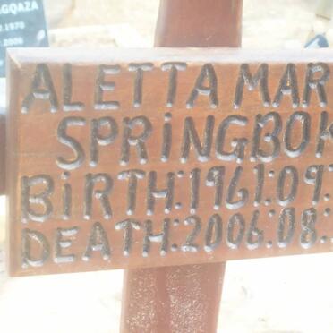 SPRINGBOK Aletta Maria 1961-2006
