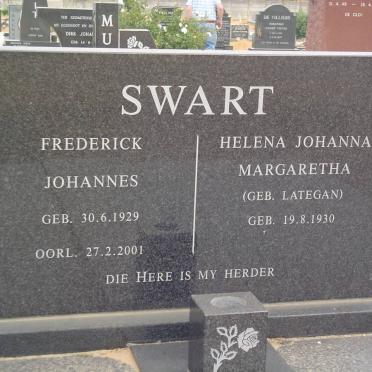 SWART Frederick Johannes 1929-2001 &amp; Helena Johanna Margaretha LATEGAN 1930-