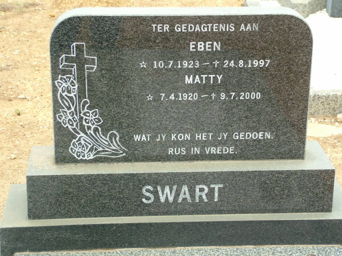 SWART Eben 1923-1997 &amp; Matty 1920-2000