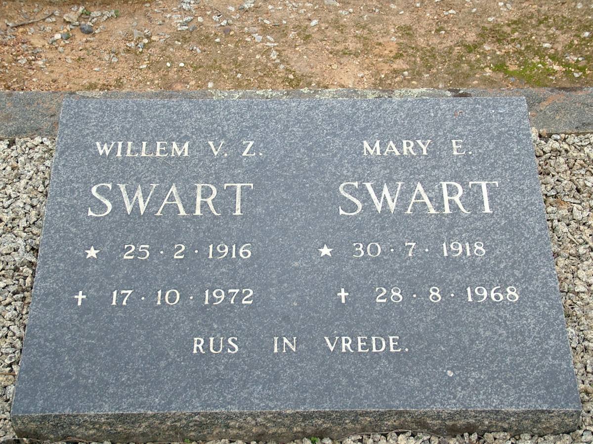 SWART Willem V.Z. 1916-1972 &amp; Mary E. 1918-1968