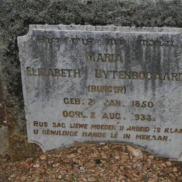 UYTENBOGAARDT Elizabeth nee BURGER 1850-1933