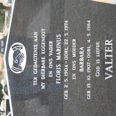 VALTER Floris Marinus 1904-1974 &amp; Barbara 1907-1984