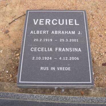 VERCUIEL Albert Abraham J. 1919-2001 &amp; Cecelia Fransina 1924-2006