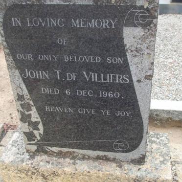 VILLIERS John T., de -1960