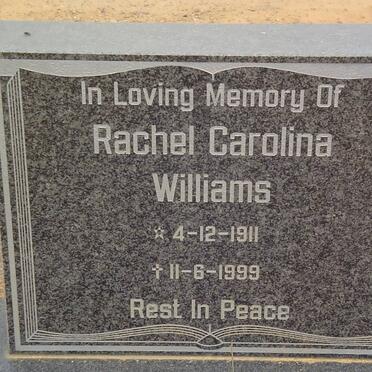 WILLIAMS Rachel Carolina 1911-1999