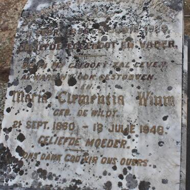 WIUM Johannes van Niekerk 1856-1929 &amp; Maria Clementia DE WILDT 1860-1948