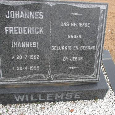 WILLEMSE Johannes Frederick 1952-1999