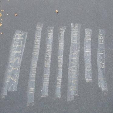 ZYSTER Randall John 1973-1997