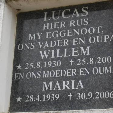 LUCAS Willem 1930-2001 &amp; Maria 1939-2006