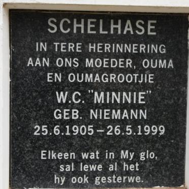 SCHELHASE W.C. nee NIEMANN 1905-1999