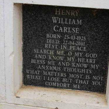 CARLSE Henry William 1925-2001