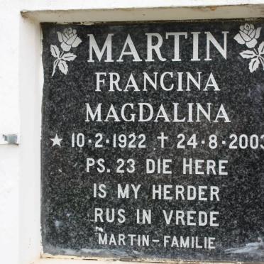 MARTIN Francina Magdalina 1922-2003