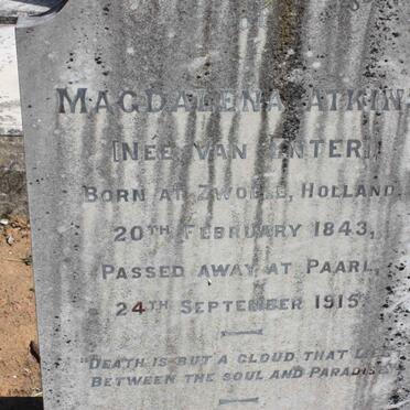 ATKINS Magdalena nee VAN ENTER 1843-1915