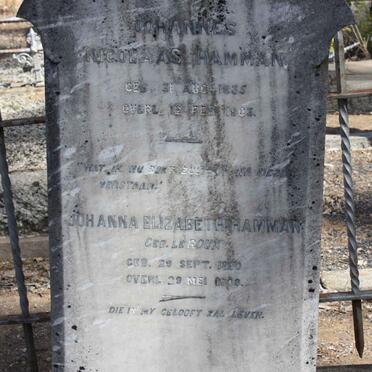 HAMMAN Johannes Nicolaas 1835-1903 &amp; Johanna Elizabeth LE ROUX 1850-1909